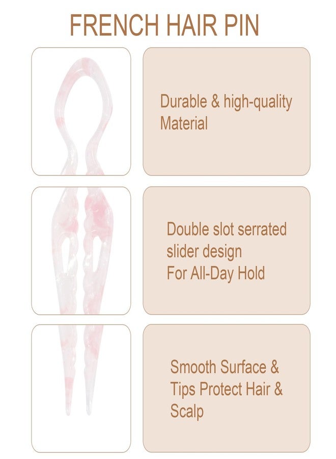 Lourny 3PCS French Hair Pins for Women, 4.1 Inch Prestige Hair Pin with Serrated Anti-Slip Design Suitable Hair Clips for Thin Thick Hair - Image 4